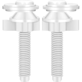 Toilet Seat Screws Universal Replacement Plastic Toilet Seat Hinge Bolt Screws with Nuts and Washers for Top Mount Toilet Seat Hinges (2 Pcs)