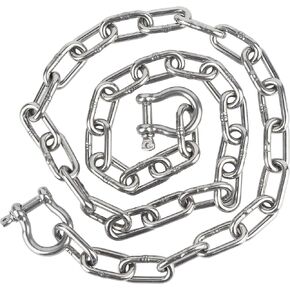 Boat Anchor Chain, 316 Stainless Steel Marine Grade Anchor Lead Chain with Dual 5/16" Lock Ring Shackles for Boats, Works with Different Anchors