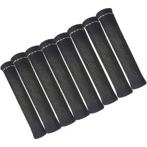 8 PCS Spark Plug Sleeve, Glass Fiber Sleeve, Spark Plug Protective Cover, Wear-resistant Insulating Fire Insulation Sleeve, 5.9In x 0.8In Engine Spark Plug (Black)