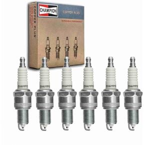 6 pc Champion Copper Plus Spark Plugs compatible with Dodge Grand Caravan 3.3L 3.8L V6 1990-2000