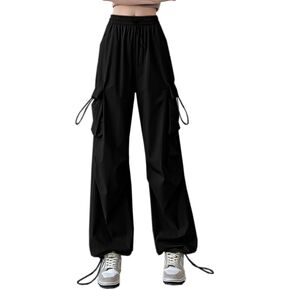 SANGTREE Baggy Cargo Pants for Women Adjustable Waist Casual Trousers Y2K Streetwear