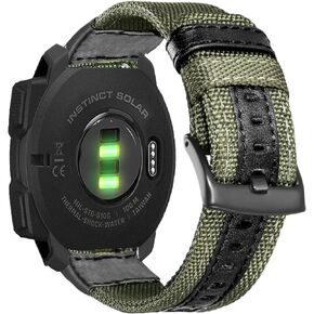 Olytop 22mm Military Nylon Watch Bands for Garmin Instinct/Instinct 2 Solar, Durable Fabric Sport Strap Replacement Wristband Bracelet for Garmin Instinct Tactical/Esports/Tide/Instinct Solar