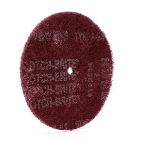 Scotch-Brite High Strength Disc - Very Fine Grit Aluminum Oxide - For Deburring and Cleaning Metal - Satin Finishing Disc - Stackable - 8" x 1/2" - 10 per inner, Pack of 20