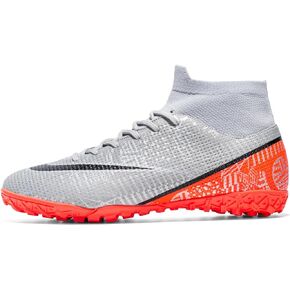 Kids Soccer Shoes Turf Boys Soccer Cleats Youth Spike TF High-Top Indoor Futsal Football Boots Athletic Sport Training