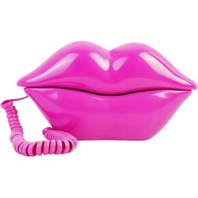 Corded Lip Phone, Benotek Novelty Landline Phone for Home/Office/Shops/Party Decor, Real Wired Funny Mouth Cartoon Telephone for Gift (Rose)
