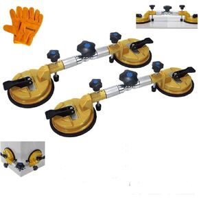2 PCS 6 inch Seamless Seam Setter with Vacuum Suction Cups,90°-270°Joining and Leveling,granite seam setter,Max. 440LB of pulling force,Stone Marble Tile Seam Setter Tools