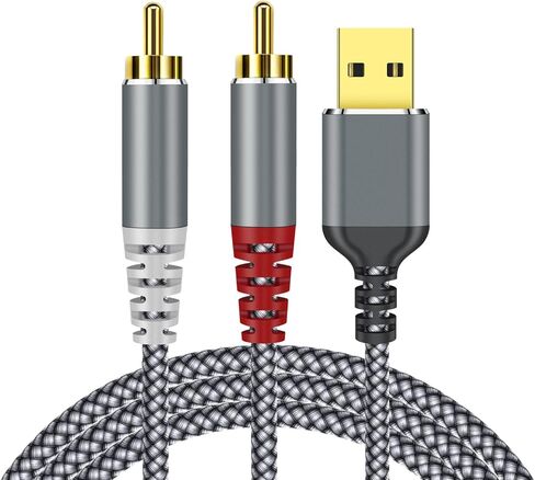 متوافق مع كابل صوت USB إلى RCA، محول مقسم Y ذكر 4FT USB إلى 2RCA ذكر لأجهزة الكمبيوتر المحمول USB A، Linux، Windows، أجهزة الكمبيوتر المكتبية، PS4 ومكبرات الصوت، المسرح المنزلي، مكبر الصوت in Kuwait