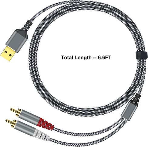 متوافق مع كابل صوت USB إلى RCA، محول مقسم Y ذكر 4FT USB إلى 2RCA ذكر لأجهزة الكمبيوتر المحمول USB A، Linux، Windows، أجهزة الكمبيوتر المكتبية، PS4 ومكبرات الصوت، المسرح المنزلي، مكبر الصوت in Kuwait