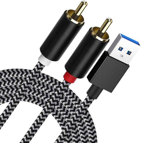 متوافق مع كابل صوت USB إلى RCA، محول مقسم Y ذكر 4FT USB إلى 2RCA ذكر لأجهزة الكمبيوتر المحمول USB A، Linux، Windows، أجهزة الكمبيوتر المكتبية، PS4 ومكبرات الصوت، المسرح المنزلي، مكبر الصوت in Kuwait