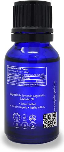 Zongle Lavender Essential Oil, Bulgaria, Safe To Ingest, Lavandula Angustifolia, 15 mL in Kuwait