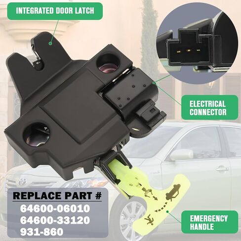 64600-06010 مجموعة مشغل باب مزلاج صندوق السيارة استبدال 64600-33120 931-860 متوافق مع Toyota Camry 2007 2008 2009 2010 2011 مشغل مزلاج قفل الباب الخلفي من BOOTOP in Kuwait