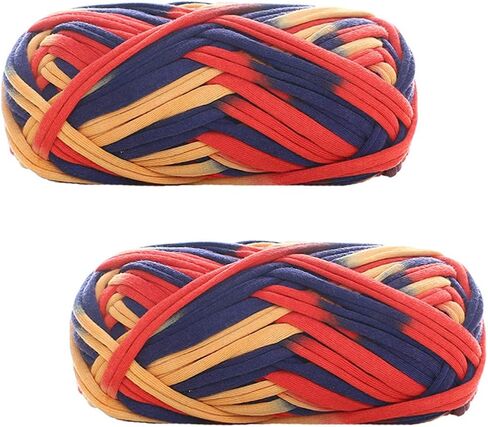 2 Pack of Colorful Knitting Yarn Fabric Crochet Cloth T-Shirt Yarn for DIY Knitted Fabric Art Basket Bag 200g in Saudi Arabia