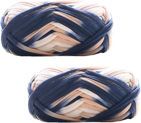2 Pack of Colorful Knitting Yarn Fabric Crochet Cloth T-Shirt Yarn for DIY Knitted Fabric Art Basket Bag 200g in Saudi Arabia