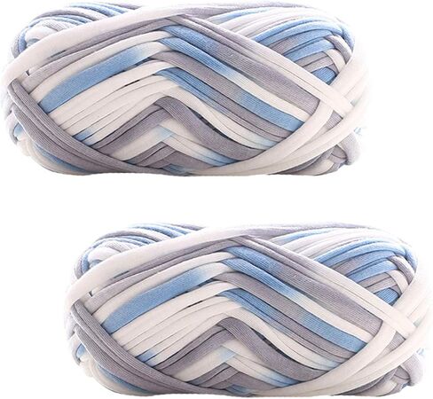 2 Pack of Colorful Knitting Yarn Fabric Crochet Cloth T-Shirt Yarn for DIY Knitted Fabric Art Basket Bag 200g in Saudi Arabia
