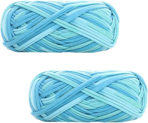 2 Pack of Colorful Knitting Yarn Fabric Crochet Cloth T-Shirt Yarn for DIY Knitted Fabric Art Basket Bag 200g in Saudi Arabia