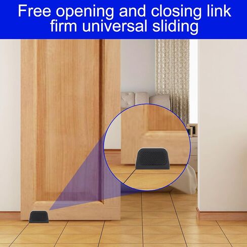 2 Barn Door Floor Guide Double-Sided Soft Rubber Design Sliding Barn Door Floor Guide Heavy Duty Metal Hardware, Strong and Durable Steel Frame(Black) in Saudi Arabia