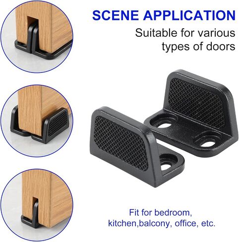 2 Barn Door Floor Guide Double-Sided Soft Rubber Design Sliding Barn Door Floor Guide Heavy Duty Metal Hardware, Strong and Durable Steel Frame(Black) in Saudi Arabia