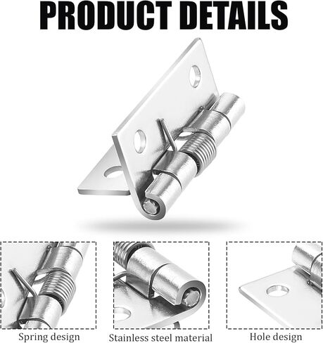 4 Pcs Small Spring Hinge Spring Loaded Hinges Self Closing Loaded Door Hinges 1.5 Inch Gate Opening Stainless Steel Spring Hinges for Doors Interior Continuous Door Hinges for Cabinet Screen Cafe Door in Saudi Arabia