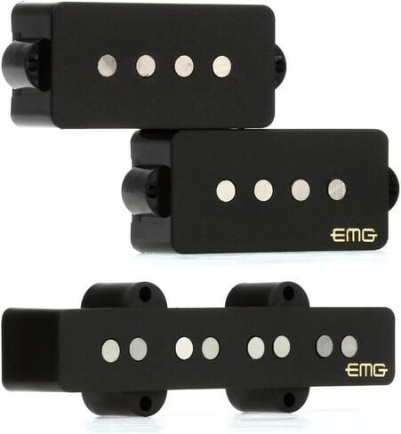 EMG GZR-PJHZ (Geezer Butler) مجموعة التقاط جيتار PJ Bass باللون الأسود مع 12x قطع جيتار فندر، وقماش تلميع الصوت السائل in Saudi Arabia