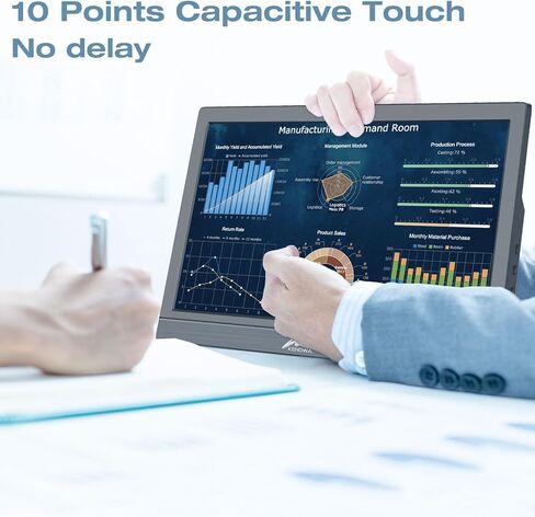 شاشة كينوا المحمولة التي تعمل باللمس مقاس 11.6 بوصة IPS شاشة الكمبيوتر المحمول FHD 1366x768P شاشة خارجية HDMI USB C منفذ HDR التوصيل والتشغيل شاشة السفر لأجهزة الكمبيوتر المحمول والكمبيوتر الشخصي والهاتف Mac Xbox PS4/5 Switch مكبرات الصوت المدمجة in Kuwait