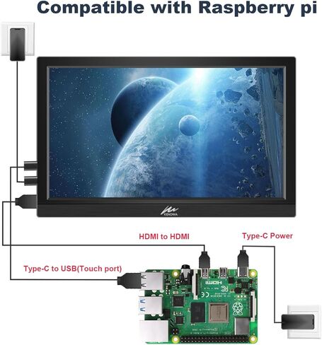 شاشة كينوا المحمولة التي تعمل باللمس مقاس 11.6 بوصة IPS شاشة الكمبيوتر المحمول FHD 1366x768P شاشة خارجية HDMI USB C منفذ HDR التوصيل والتشغيل شاشة السفر لأجهزة الكمبيوتر المحمول والكمبيوتر الشخصي والهاتف Mac Xbox PS4/5 Switch مكبرات الصوت المدمجة in Kuwait