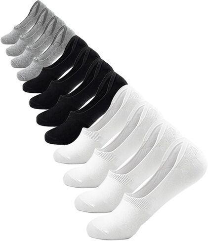 No Show Socks 6 Pairs for Men Size 10-13 White Black Gray Cotton Socks Low Cut Ankle Non Slip Athletic Running Novelty Casual Invisible Liner Boat Socks for Women Size 11-12-13-14 in Kuwait
