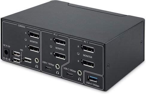 StarTech.com 2-Port Dual-Monitor DisplayPort 1.4 KVM Switch, 8K 60Hz / 4K 144Hz, 2X USB 3.2 10Gbps Ports, TAA Compliant in Saudi Arabia