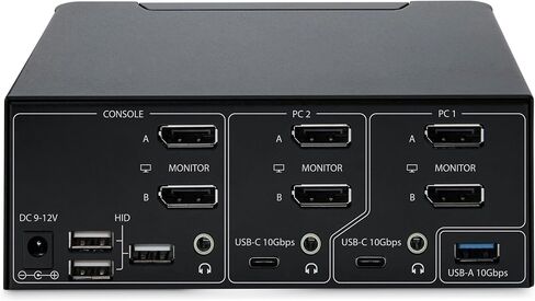 StarTech.com 2-Port Dual-Monitor DisplayPort 1.4 KVM Switch, 8K 60Hz / 4K 144Hz, 2X USB 3.2 10Gbps Ports, TAA Compliant in Saudi Arabia