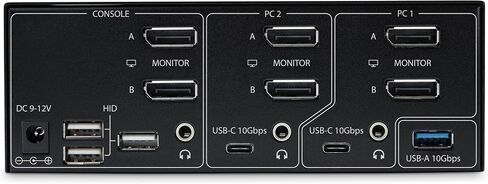 StarTech.com 2-Port Dual-Monitor DisplayPort 1.4 KVM Switch, 8K 60Hz / 4K 144Hz, 2X USB 3.2 10Gbps Ports, TAA Compliant in Saudi Arabia