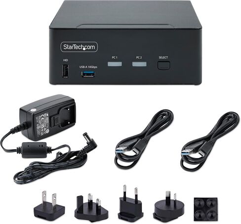 StarTech.com 2-Port Dual-Monitor DisplayPort 1.4 KVM Switch, 8K 60Hz / 4K 144Hz, 2X USB 3.2 10Gbps Ports, TAA Compliant in Saudi Arabia