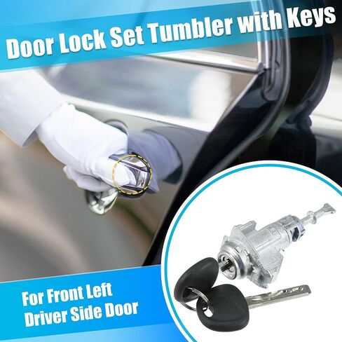 X AUTOHAUX 1 Set Door Lock Cylinder Set Kit with 2 Keys for Kia Optima 2011-2018 Left Driver Side Door Lock Set Tumbler with Key 819702TA00 81970-2TA00 LH Metal in Saudi Arabia