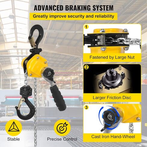 Mophorn Hand Mini Lever Chain Hoist, 0.5T 10FT, Yellow in Saudi Arabia