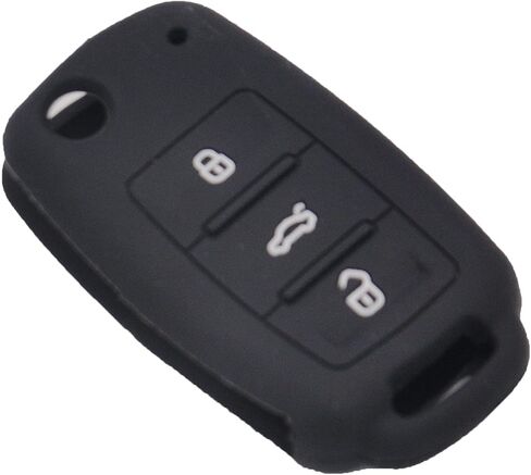 قطعتان من غطاء حماية لمفتاح الوجه من السيليكون المطاطي لسيارة VW Volkswagen Jetta GTI Passat Golf Tiguan Touareg Beetle، أسود/أرجواني in Kuwait