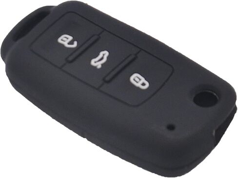 قطعتان من غطاء حماية لمفتاح الوجه من السيليكون المطاطي لسيارة VW Volkswagen Jetta GTI Passat Golf Tiguan Touareg Beetle، أسود/أرجواني in Kuwait