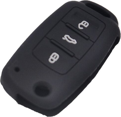 قطعتان من غطاء حماية لمفتاح الوجه من السيليكون المطاطي لسيارة VW Volkswagen Jetta GTI Passat Golf Tiguan Touareg Beetle، أسود/أرجواني in Kuwait