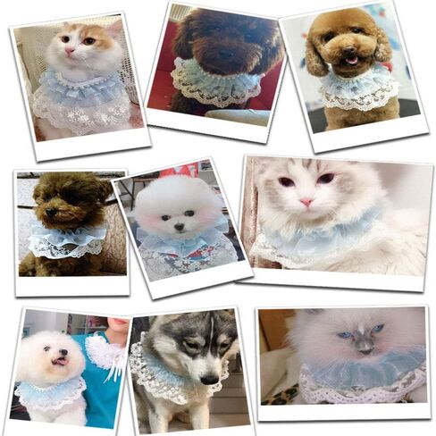 Pet Bandana CostumeCat Dog Cute lace Princess Saliva Towel Dog bib Scarf bib bib Small Dog cat Dress up Accessories in Saudi Arabia