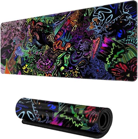 Gothic Occult Satan Penta Symbol Skull XXL XL Large Gaming Mouse Pad for Desk, Non-Slip Long Extended Keyboard Pads Mousepad Rubber Table Mat 31.5 X 11.8 Inch in Saudi Arabia