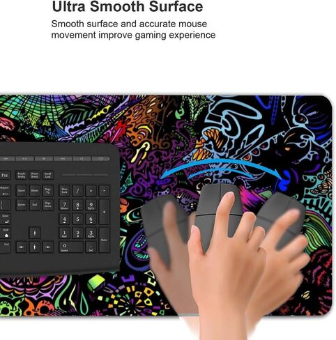 Gothic Occult Satan Penta Symbol Skull XXL XL Large Gaming Mouse Pad for Desk, Non-Slip Long Extended Keyboard Pads Mousepad Rubber Table Mat 31.5 X 11.8 Inch in Saudi Arabia