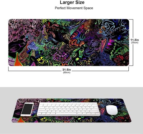 Gothic Occult Satan Penta Symbol Skull XXL XL Large Gaming Mouse Pad for Desk, Non-Slip Long Extended Keyboard Pads Mousepad Rubber Table Mat 31.5 X 11.8 Inch in Saudi Arabia