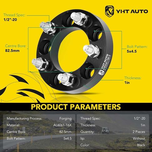 YHTAUTO 5x114.3 Wheel Spacers 2 Inch Fits Explorer, Mustang, Ranger, Grand Cherokee, Wrangler, Liberty, TJ YJ XJ MJ KJ KK ZJ, 5x4.5 5 Lug Wheel Spacers for Truck w/ 1/2"-20 Studs, 82.5mm Hub Bore in Saudi Arabia