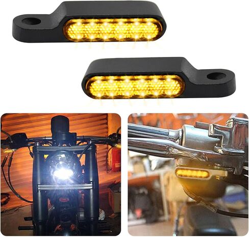 2Pcs Handlebar LED Turn Signal Light Replacement for Harley Dyna Sportster 883 Road King Electra Glide Softail Fat Bob in Saudi Arabia