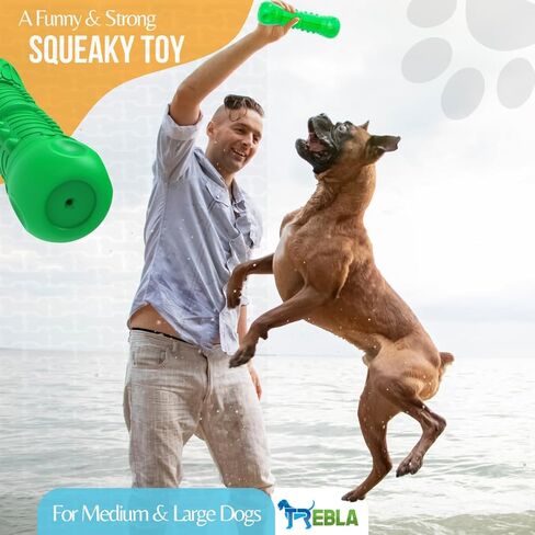 Dog Chew Toy - Almost Indestructible Dogs Toy for Aggressive chewers | Durable Natural Rubber Skull Bones Squeaky Teeth Cleaning Chew for Medium/Large Dogs (Green) in Saudi Arabia