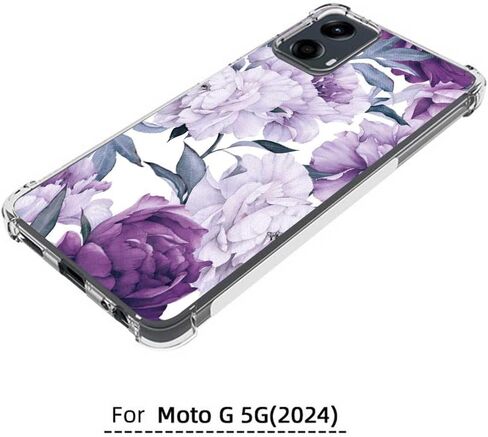 for Moto G 5G 2024 Case, Slim Flexible TPU for Girls Women Airbag Bumper Shock Absorption Rubber Soft Silicone Cover for Motorola Moto G 5G 2024 (Big Flower) in Kuwait