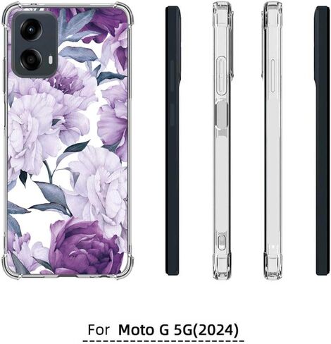 for Moto G 5G 2024 Case, Slim Flexible TPU for Girls Women Airbag Bumper Shock Absorption Rubber Soft Silicone Cover for Motorola Moto G 5G 2024 (Big Flower) in Kuwait