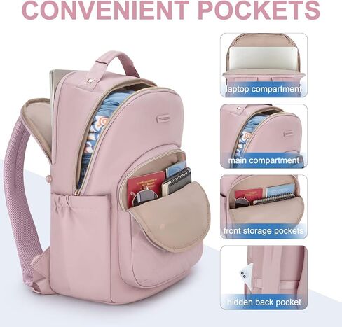 LIGHT FLIGHT Laptop Backpack Women Travel Backpacks for 17.3 Inch Computer, Backpack for Work Travel College, Large Black in Saudi Arabia