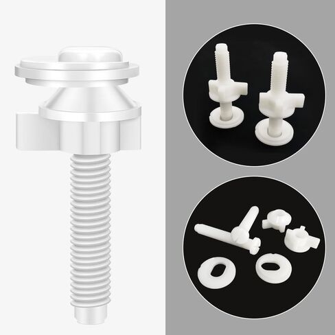 Toilet Seat Screws Universal Replacement Plastic Toilet Seat Hinge Bolt Screws with Nuts and Washers for Top Mount Toilet Seat Hinges (2 Pcs) in Saudi Arabia