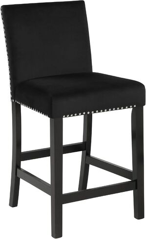 NicBex Dining Table for 4 Kitchen Table and Chairs 5Pc Round Counter Height Dining Table Set with Faux Marble Upholstered for Dining Room and Restaurant, Wooden, Black in Saudi Arabia