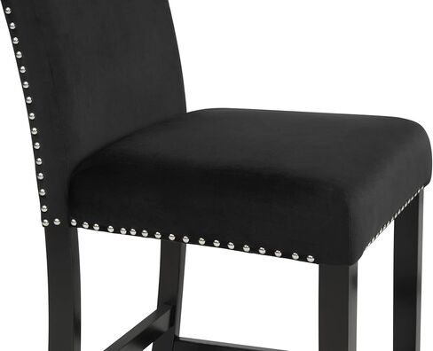 NicBex Dining Table for 4 Kitchen Table and Chairs 5Pc Round Counter Height Dining Table Set with Faux Marble Upholstered for Dining Room and Restaurant, Wooden, Black in Saudi Arabia