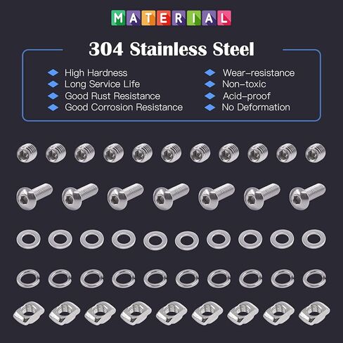 مجموعة موصلات الألومنيوم من سلسلة Glarks 230 قطعة 2020 تتضمن 22 قطعة دعامة زاوية، 44 قطعة صواميل T، 4 قطع موصل دعامة زاوية نهاية 3 اتجاهات ومسامير براغي رأس زر غسالات مسطحة in Kuwait