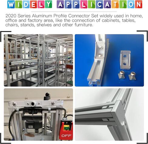 مجموعة موصلات الألومنيوم من سلسلة Glarks 230 قطعة 2020 تتضمن 22 قطعة دعامة زاوية، 44 قطعة صواميل T، 4 قطع موصل دعامة زاوية نهاية 3 اتجاهات ومسامير براغي رأس زر غسالات مسطحة in Kuwait